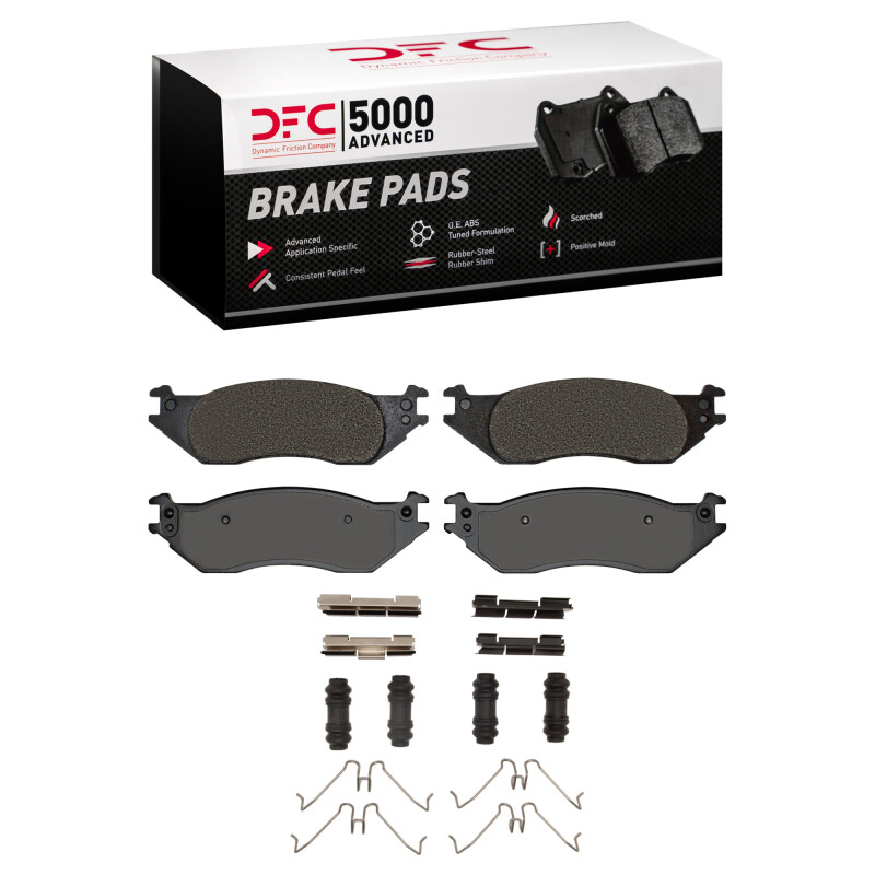 DFC 04-06 Ford E-150 Club Wagon Front 5000 Advanced Semi Metallic Brake Pads and Hardware Kit