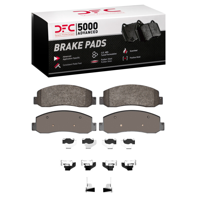 DFC 05-12 Ford F-250 2WD (Super Duty) Front 5000 Advanced Semi Metallic Brake Pads and Hardware Kit