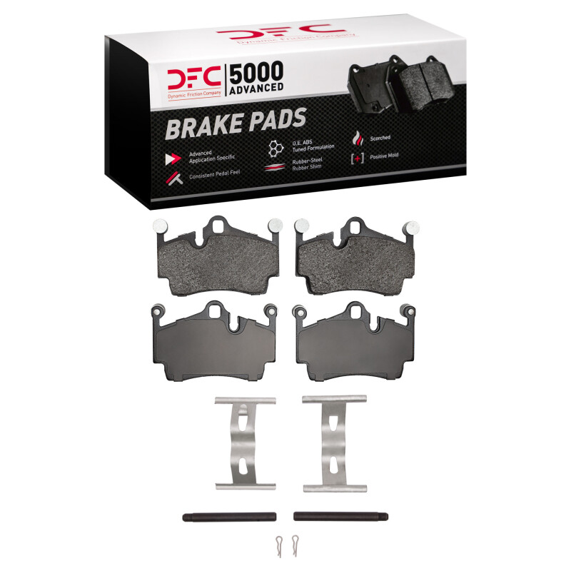 DFC 05-23 Porsche Boxster Rear 5000 Advanced Low Metallic Brake Pads and Hardware Kit