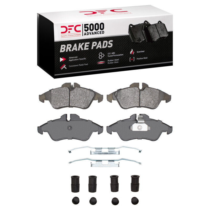 DFC 02-06 Dodge Sprinter 3500 Front 5000 Advanced Low Metallic Brake Pads and Hardware Kit