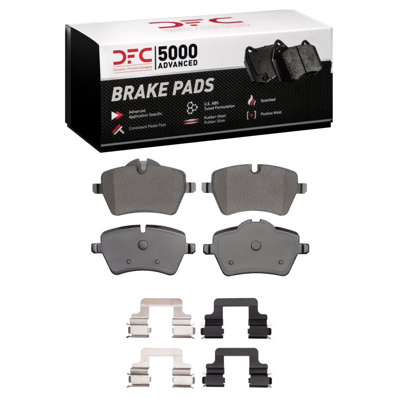 DFC 02-15 Mini Cooper Clubman Front 5000 Advanced Low Metallic Brake Pads and Hardware Kit