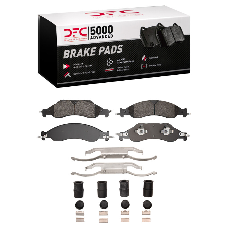 DFC 07-09 Ford Expedition Front 5000 Advanced Semi Metallic Brake Pads and Hardware Kit
