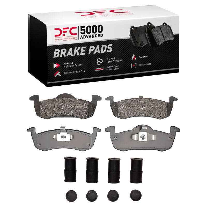 DFC 07-16 Ford Expedition Rear 5000 Advanced Semi Metallic Brake Pads and Hardware Kit