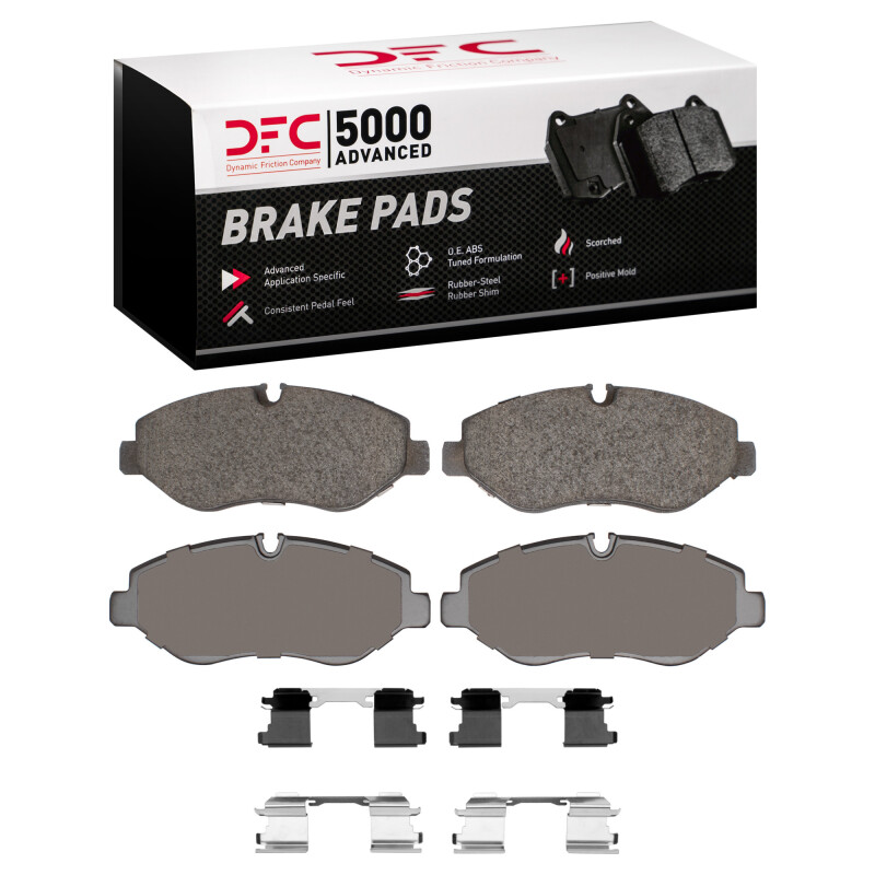 DFC 07-18 Dodge Sprinter 2500 Front 5000 Advanced Semi Metallic Brake Pads and Hardware Kit