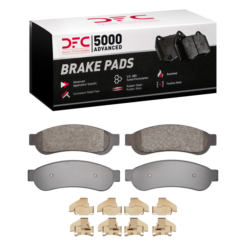 DFC 10-12 Ford F-250 2WD (Super Duty) Rear 5000 Advanced Semi Metallic Brake Pads and Hardware Kit