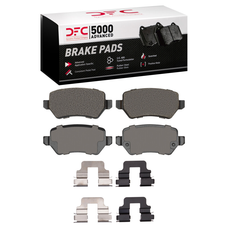 DFC 02-08 Chevrolet Zafira (Mexico) Rear 5000 Advanced Low Metallic Brake Pads and Hardware Kit