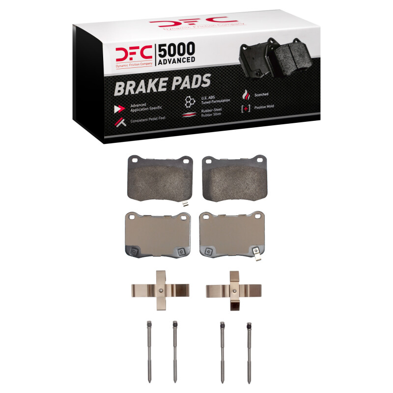DFC 08-14 Lexus IS F Rear 5000 Advanced Low Metallic Brake Pads and Hardware Kit
