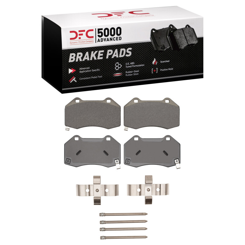 DFC 07-10 Chevrolet Cobalt Front 5000 Advanced Low Metallic Brake Pads and Hardware Kit