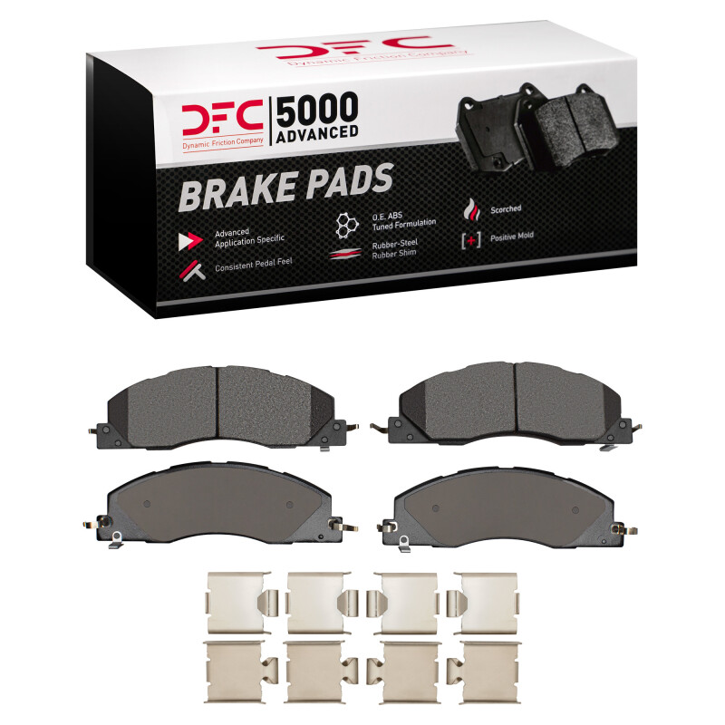 DFC 09-18 Dodge Ram 3500 Front 5000 Advanced Semi Metallic Brake Pads and Hardware Kit