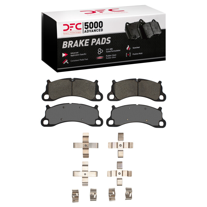 DFC 12-16 Porsche Boxster Front 5000 Advanced Low Metallic Brake Pads and Hardware Kit