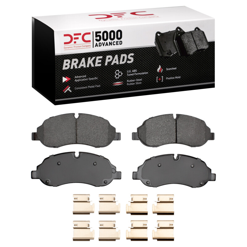 DFC 15-25 Ford Transit-350 HD/DRW Front 5000 Advanced Semi Metallic Brake Pads and Hardware Kit