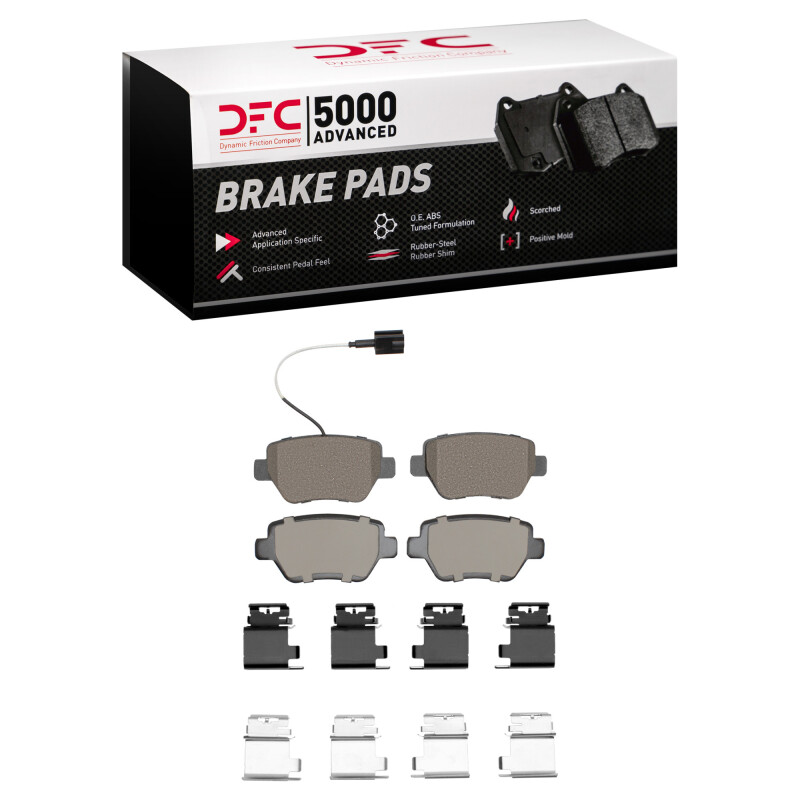DFC 14-16 Maserati Ghibli Rear 5000 Advanced Ceramic Brake Pads and Hardware Kit