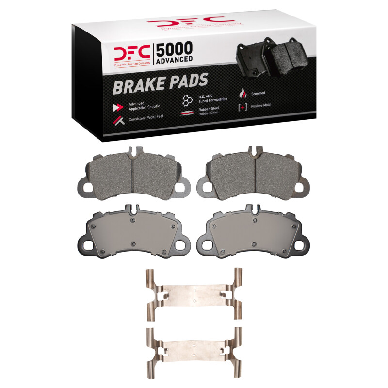 DFC 19-23 Porsche Cayenne Front 5000 Advanced Low Metallic Brake Pads and Hardware Kit