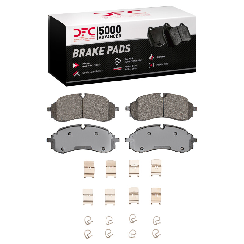DFC 21-25 Ford E-Transit Front 5000 Advanced Semi Metallic Brake Pads and Hardware Kit