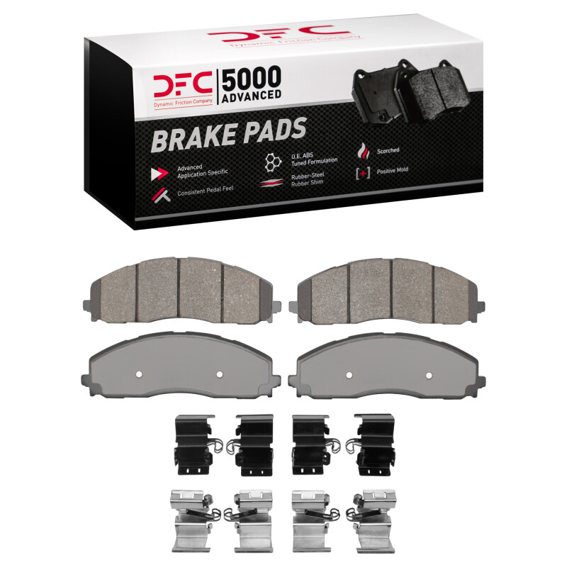 DFC 23-25 Ford F-350 Super Duty 2WD Front 5000 Advanced Semi Metallic Brake Pads and Hardware Kit