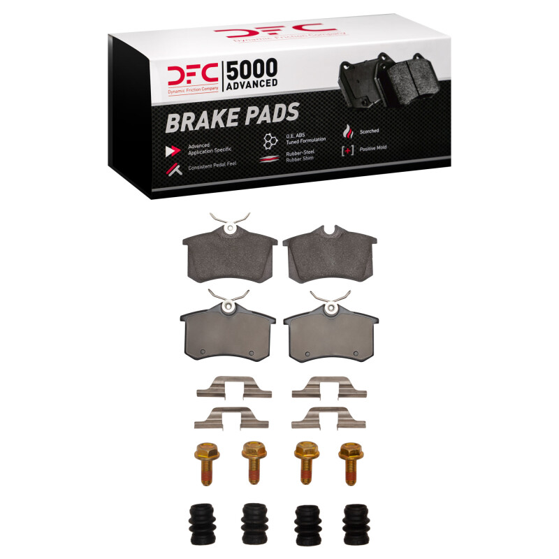 DFC 99-06 Audi A6 Quattro Rear 5000 Advanced Low Metallic Brake Pads and Hardware Kit
