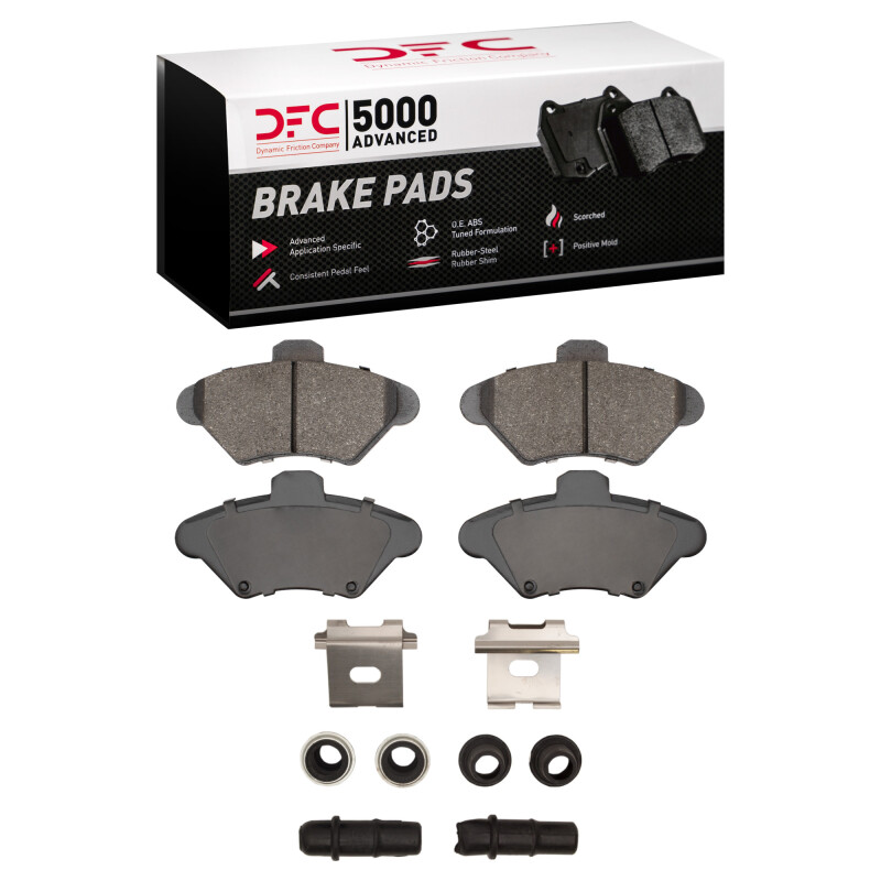 DFC 94-98 Ford Mustang Front 5000 Advanced Semi Metallic Brake Pads and Hardware Kit