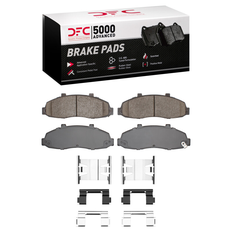 DFC 97-04 Ford F-150 RWD Front 5000 Advanced Ceramic Brake Pads and Hardware Kit