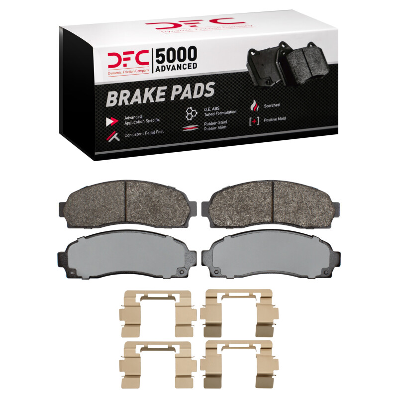 DFC 03-11 Ford Ranger (USA/Canada) Front 5000 Advanced Semi Metallic Brake Pads and Hardware Kit