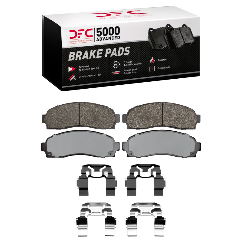 DFC 01-02 Ford Explorer Sport Front 5000 Advanced Semi Metallic Brake Pads and Hardware Kit