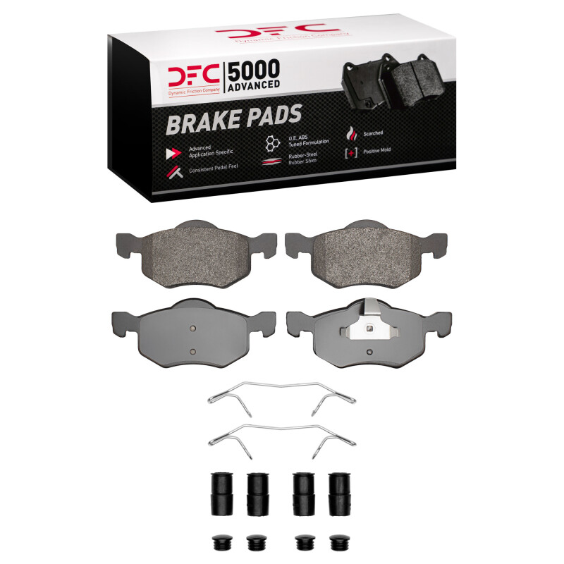 DFC 01-05 Ford Escape Front 5000 Advanced Semi Metallic Brake Pads and Hardware Kit