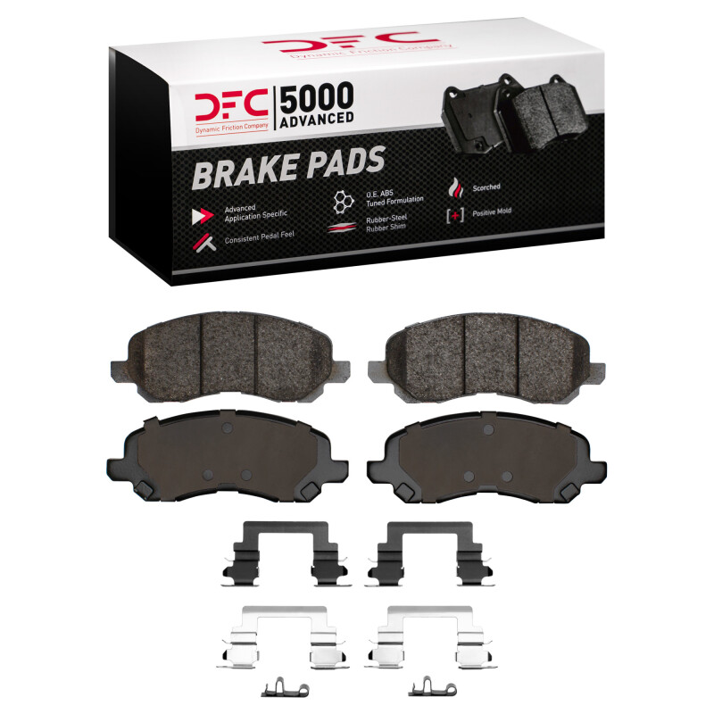 DFC 07-16 Chrysler Sebring Front 5000 Advanced Semi Metallic Brake Pads and Hardware Kit