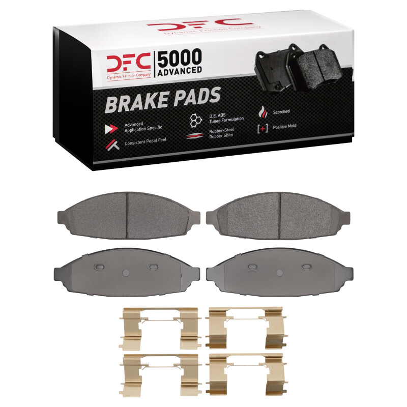 DFC 03-11 Ford Crown Victoria Front 5000 Advanced Semi Metallic Brake Pads and Hardware Kit