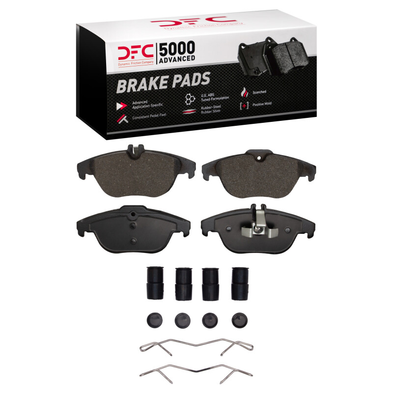 DFC 08-15 Mercedes-Benz C300 Sedan Rear 5000 Advanced Low Metallic Brake Pads and Hardware Kit