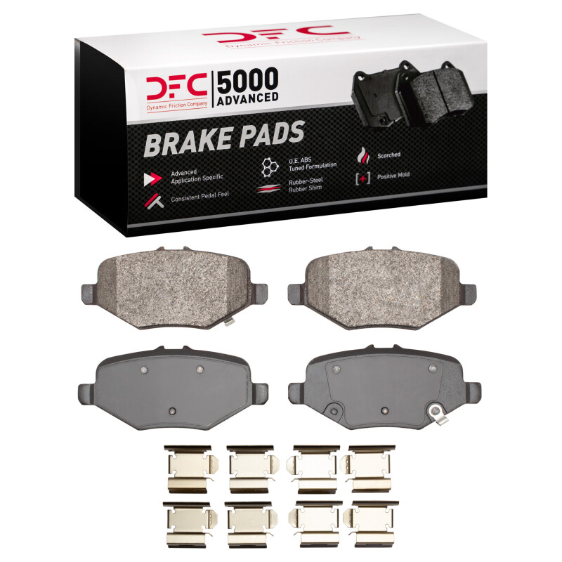 DFC 13-19 Ford Police Interceptor Sedan Rear 5000 Advanced Semi Metallic Brake Pads and Hardware Kit