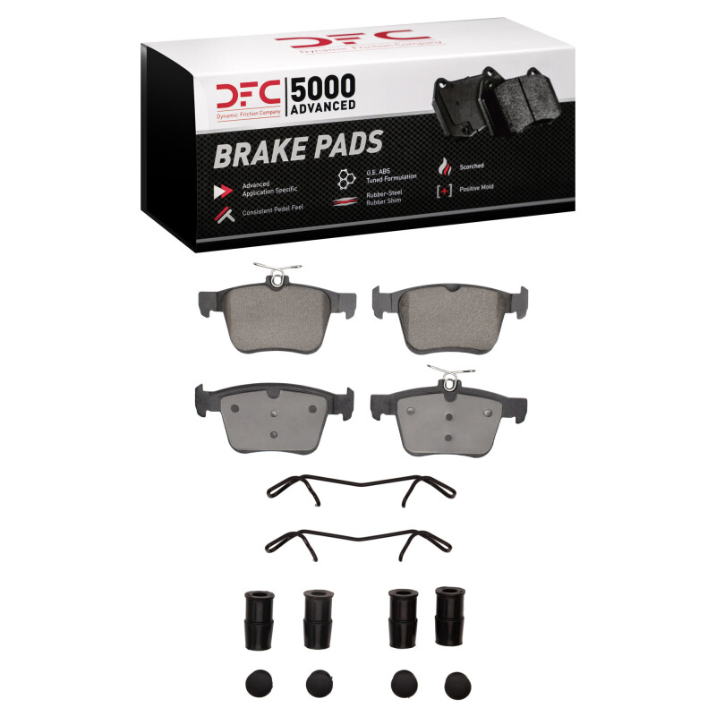 DFC 17-19 Volkswagen E-Golf Rear 5000 Advanced Low Metallic Brake Pads and Hardware Kit