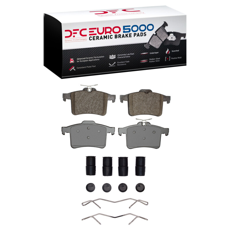 DFC 10-15 Jaguar XFR Rear Euro 5000 Ceramic Brake Pads and Hardware Kit