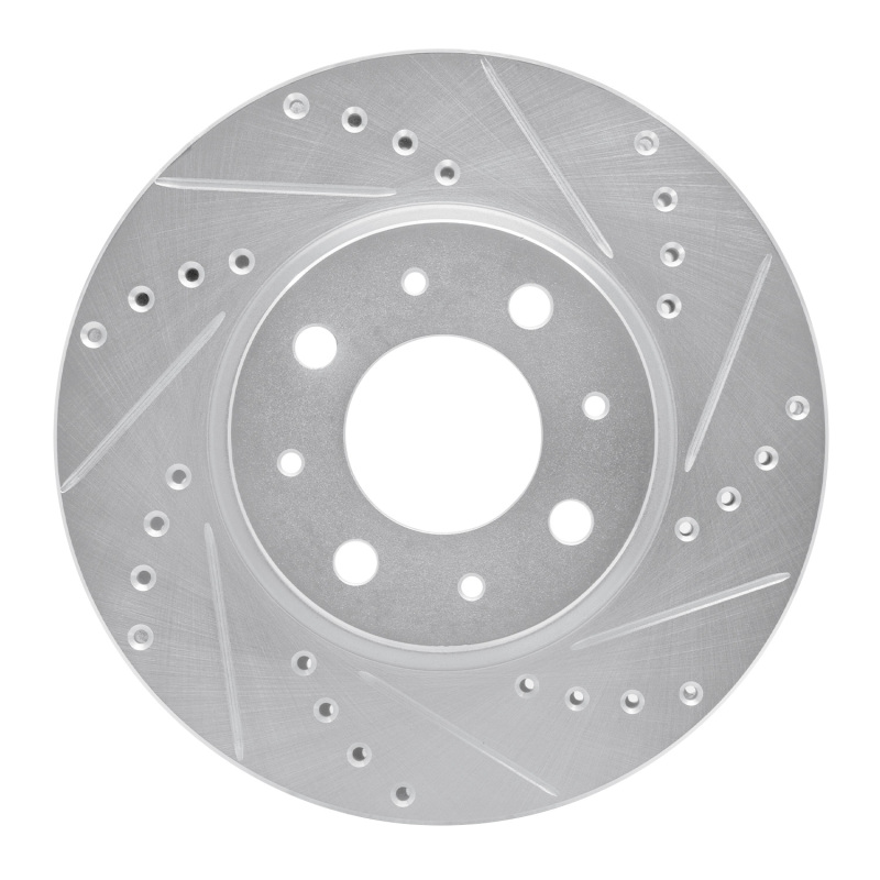 DFC 93-95 Volvo 850 Front Left Drilled & Slotted Silver Brake Rotor