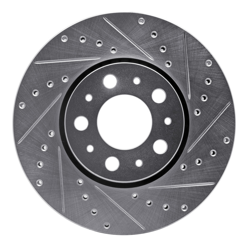 DFC 99-09 Volvo XC70/S60/S80/V70 Front Right Drilled & Slotted Silver Brake Rotor