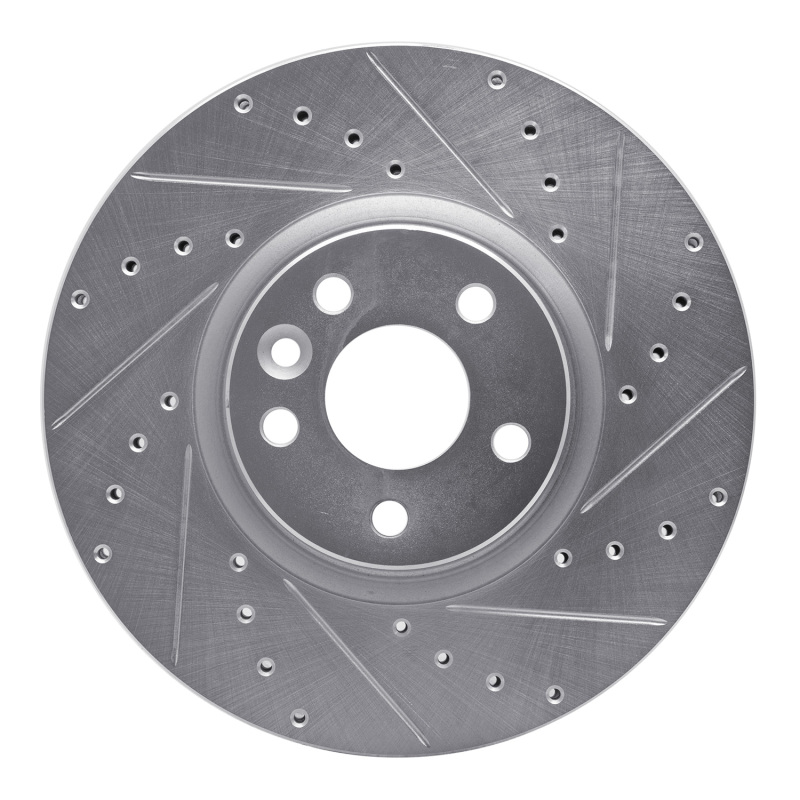DFC 16-17 Volvo XC60 Front Right Drilled & Slotted Silver Brake Rotor