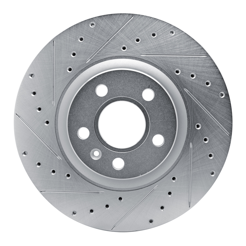 DFC 17-25 Volvo S60/V60/V90/S90/XC40/XC60 Front Left Drilled & Slotted Silver Brake Rotor