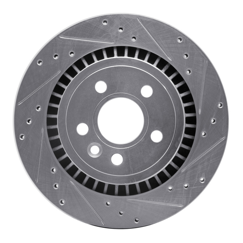 DFC 07-18 Volvo S60/XC70/S80/V60 Rear Right Drilled & Slotted Silver Brake Rotor