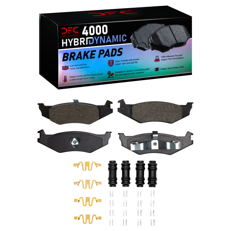 DFC 89-10 Dodge Intrepid Rear 4000 HybriDynamic Brake Pads and Hardware Kit