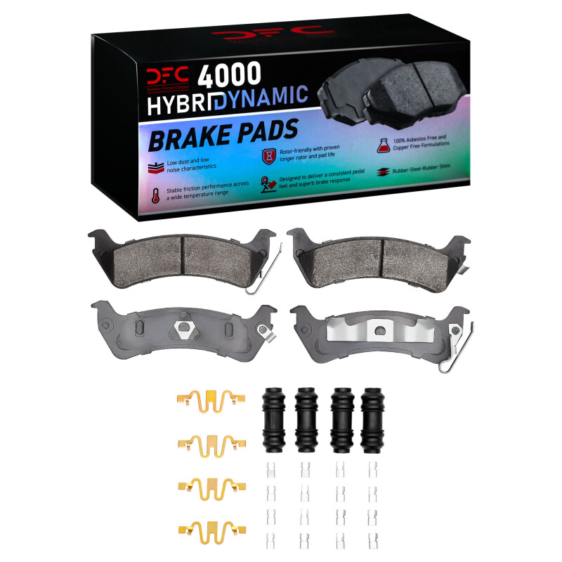 DFC 93-98 Jeep Grand Cherokee Rear 4000 HybriDynamic Brake Pads and Hardware Kit