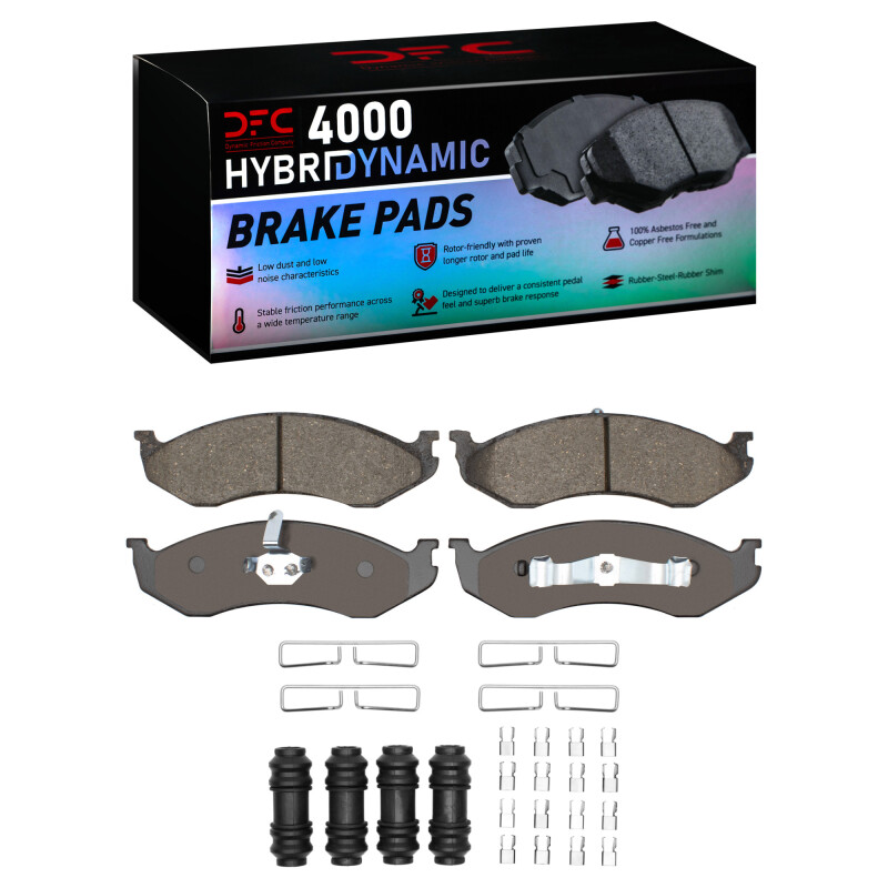 DFC 90-06 Jeep Grand Wagoneer Front 4000 HybriDynamic Brake Pads and Hardware Kit
