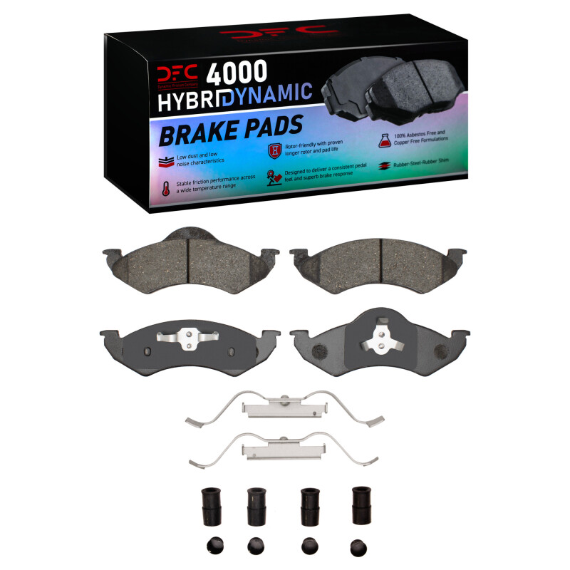 DFC 00-02 Dodge Dakota 4WD Front 4000 HybriDynamic Brake Pads and Hardware Kit