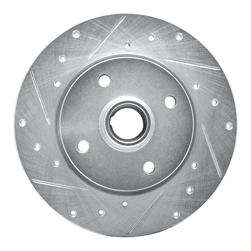 DFC 76-84 Porsche 924 Front Left Drilled & Slotted Silver Brake Rotor