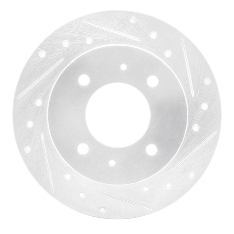 DFC 97-06 Hyundai Tiburon Rear Right Drilled & Slotted Silver Brake Rotor