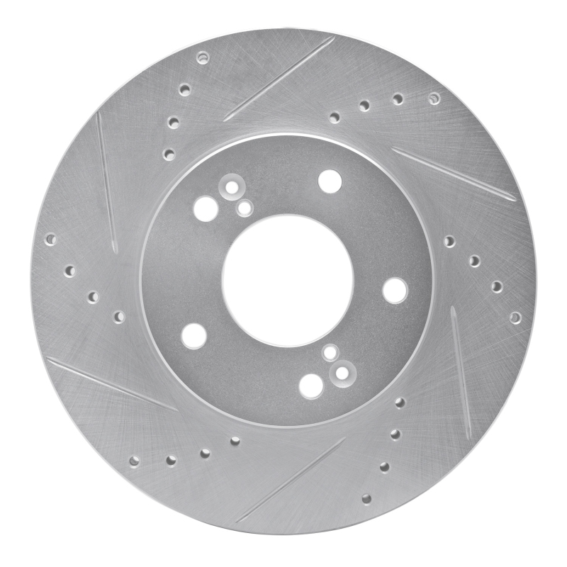 DFC 01-03 Hyundai XG300 Front Left Drilled & Slotted Silver Brake Rotor