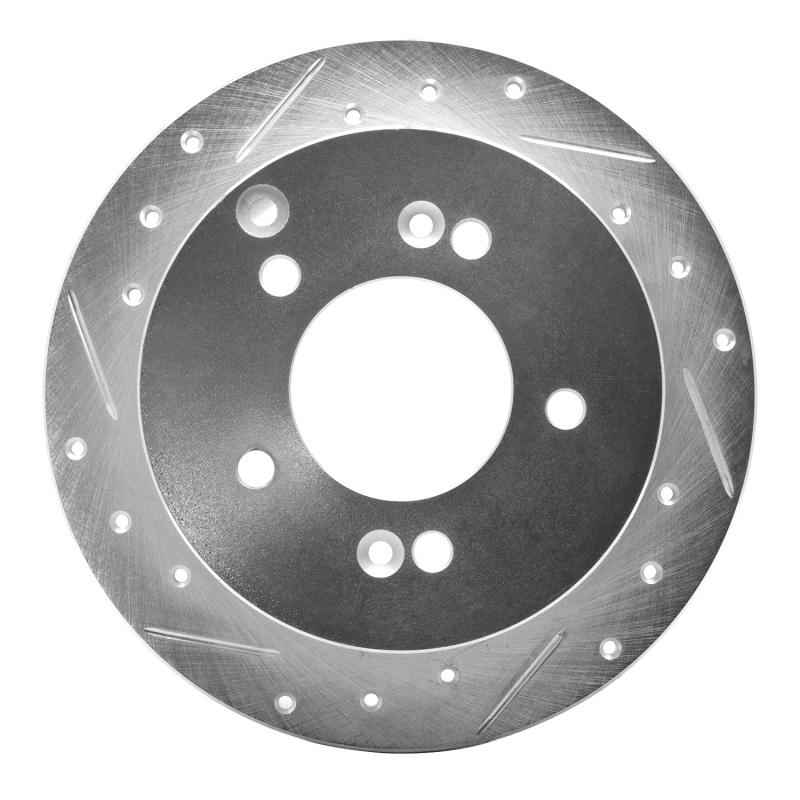 DFC 01-10 Hyundai Tucson Rear Left Drilled & Slotted Silver Brake Rotor