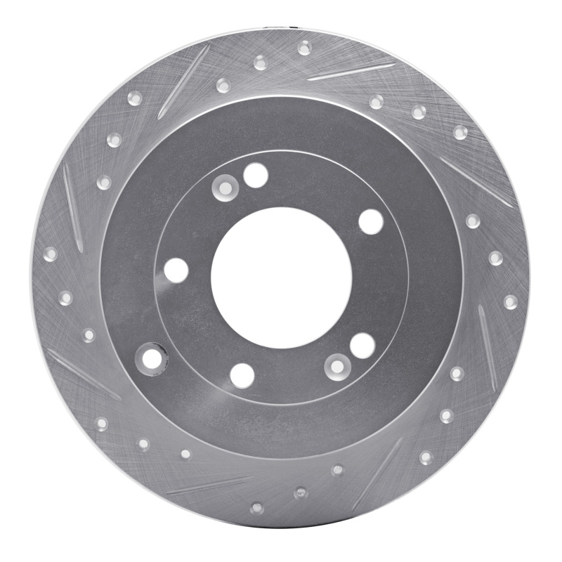 DFC 06-09 Hyundai Azera Rear Left Drilled & Slotted Silver Brake Rotor