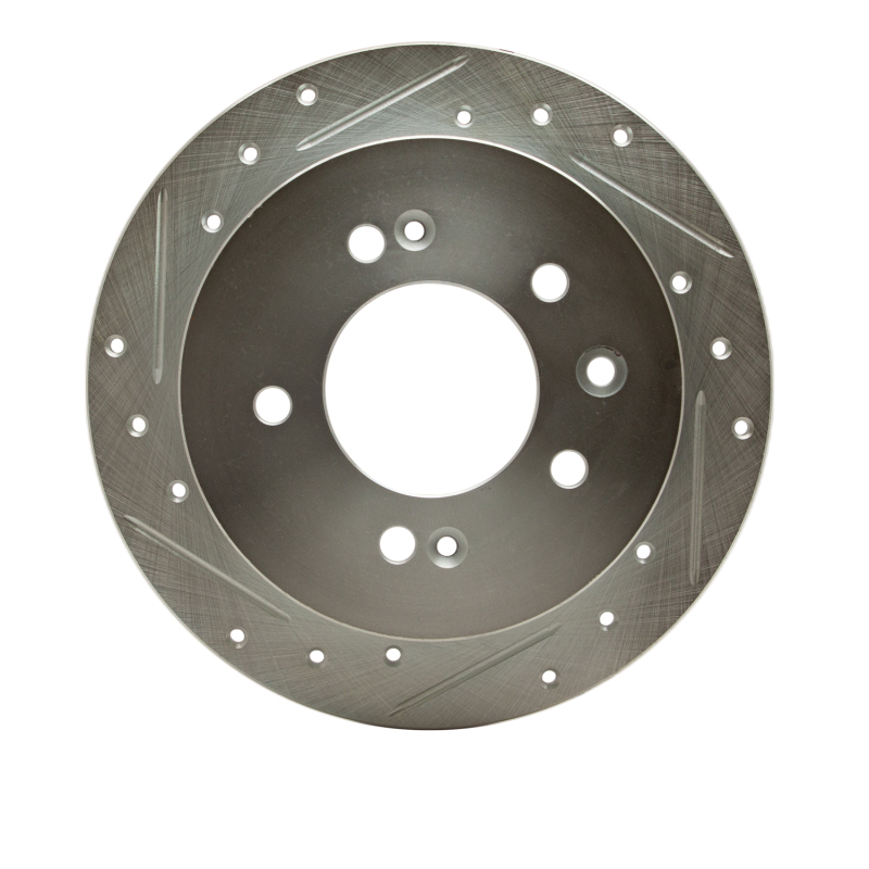 DFC 07-10 Hyundai Elantra Rear Left Drilled & Slotted Silver Brake Rotor