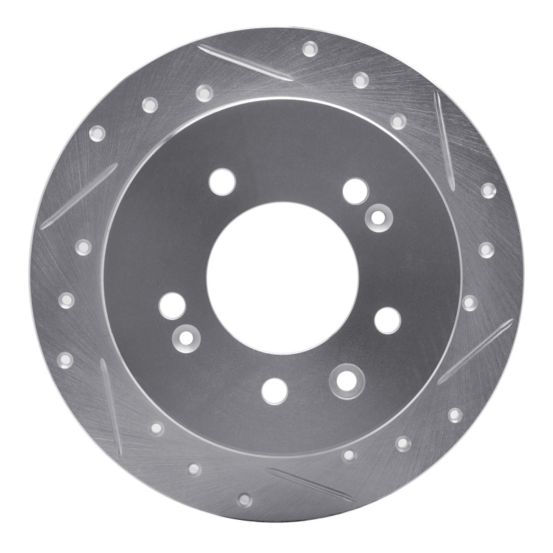 DFC 07-10 Hyundai Elantra Rear Right Drilled & Slotted Silver Brake Rotor