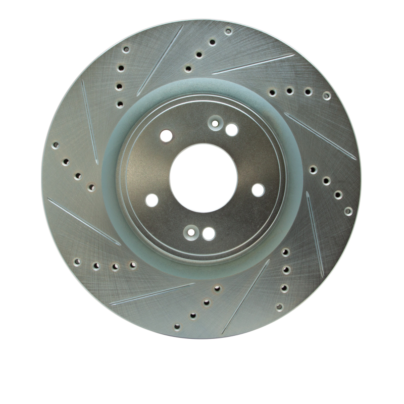 DFC 10-16 Hyundai Genesis Coupe Front Left Drilled & Slotted Silver Brake Rotor