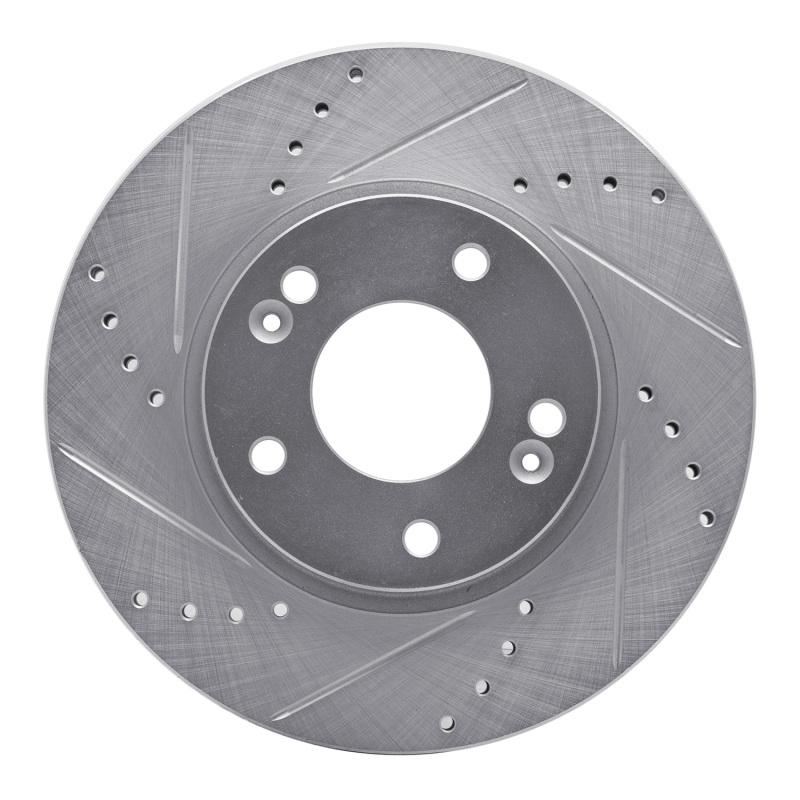DFC 11-25 Hyundai Veloster Front Left Drilled & Slotted Silver Brake Rotor