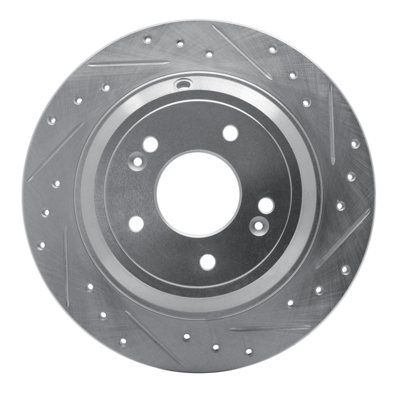 DFC 09-20 Genesis G80 Rear Right Drilled & Slotted Silver Brake Rotor